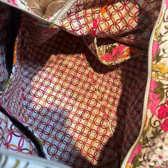 vera bradley tote bag pink with strap - Picture 8 of 9